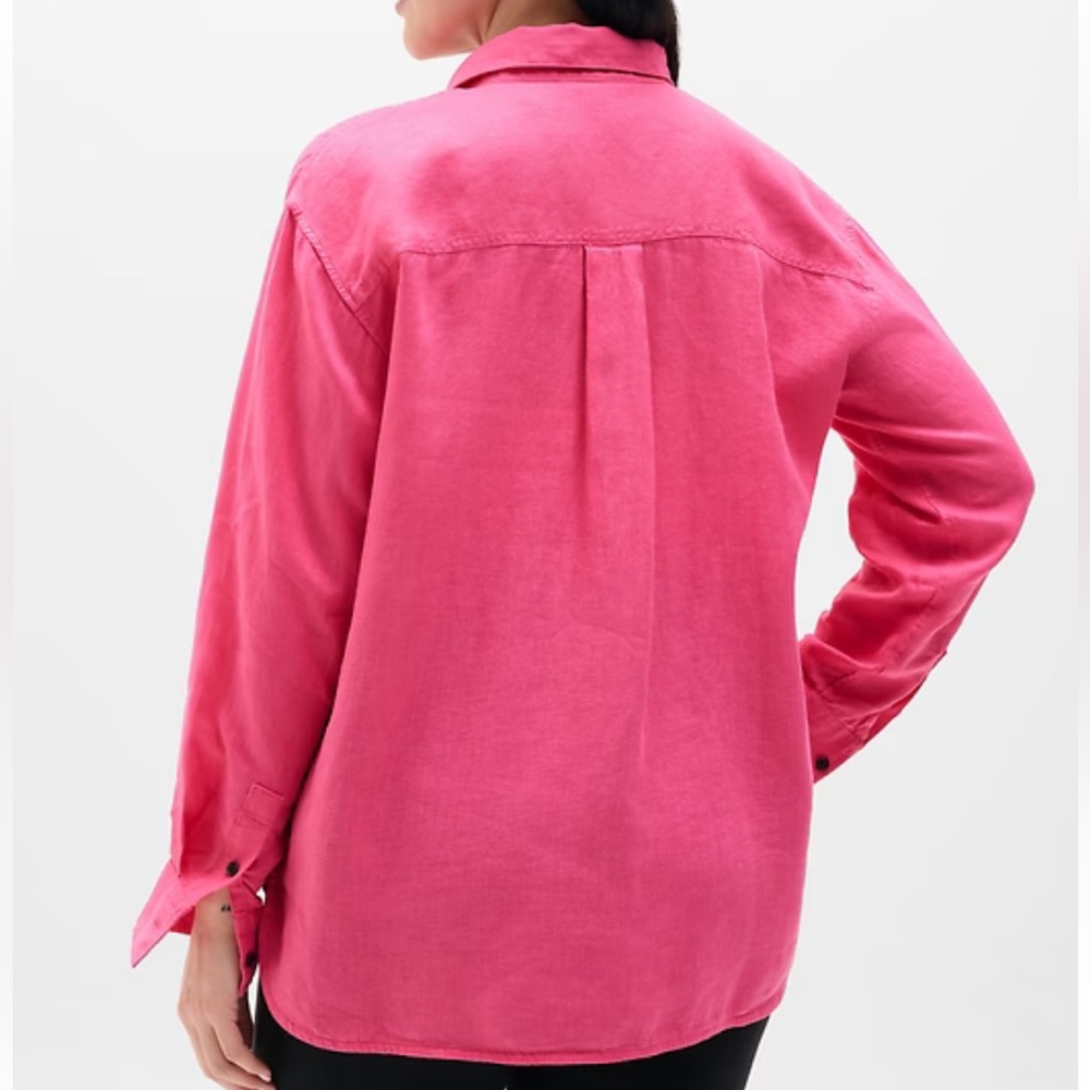 Athleta Retreat Linen Linen Button Down top. XL - Picture 5 of 14